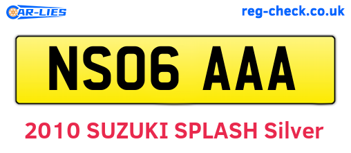NS06AAA are the vehicle registration plates.