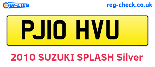 PJ10HVU are the vehicle registration plates.