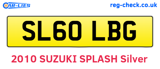 SL60LBG are the vehicle registration plates.