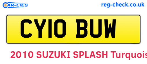 CY10BUW are the vehicle registration plates.