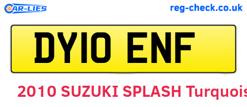 DY10ENF are the vehicle registration plates.
