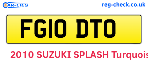 FG10DTO are the vehicle registration plates.