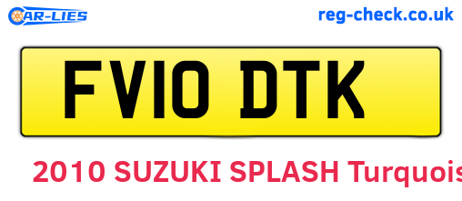 FV10DTK are the vehicle registration plates.