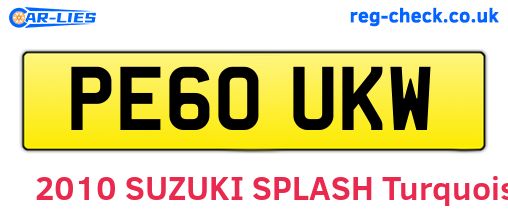 PE60UKW are the vehicle registration plates.