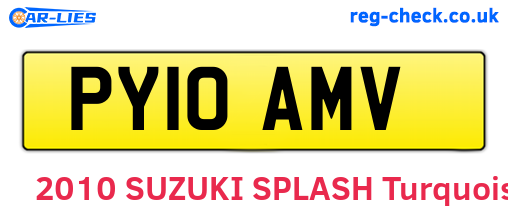 PY10AMV are the vehicle registration plates.