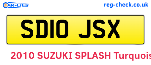 SD10JSX are the vehicle registration plates.