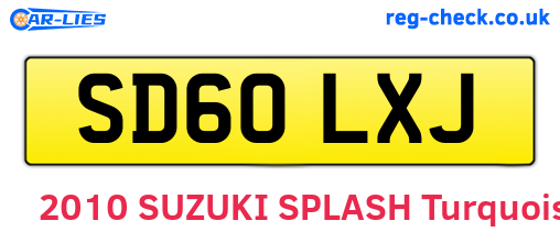 SD60LXJ are the vehicle registration plates.