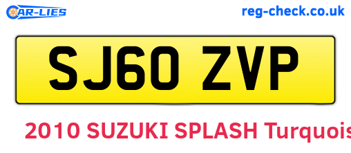 SJ60ZVP are the vehicle registration plates.