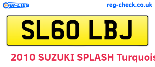 SL60LBJ are the vehicle registration plates.