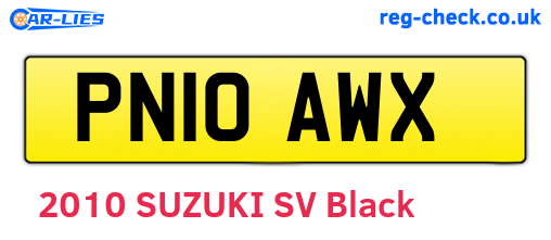 PN10AWX are the vehicle registration plates.