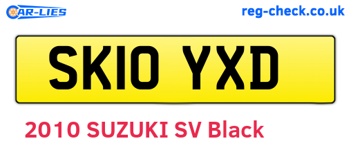 SK10YXD are the vehicle registration plates.