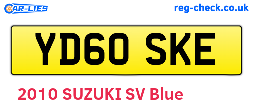 YD60SKE are the vehicle registration plates.