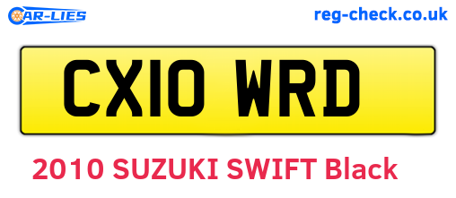 CX10WRD are the vehicle registration plates.