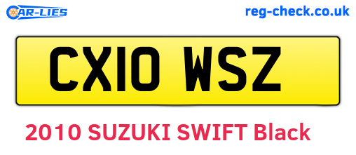 CX10WSZ are the vehicle registration plates.