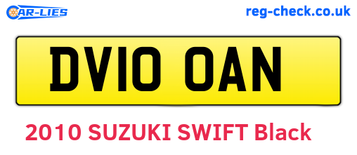DV10OAN are the vehicle registration plates.