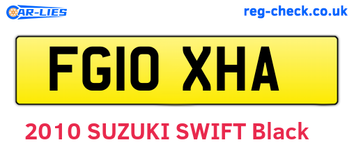 FG10XHA are the vehicle registration plates.