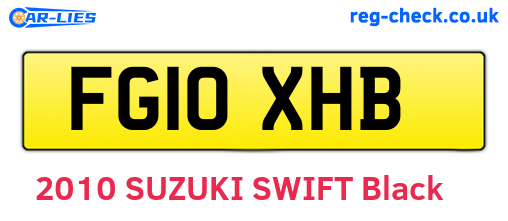 FG10XHB are the vehicle registration plates.
