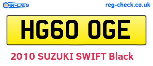 HG60OGE are the vehicle registration plates.