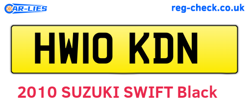 HW10KDN are the vehicle registration plates.