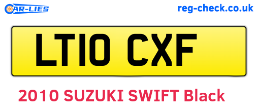 LT10CXF are the vehicle registration plates.