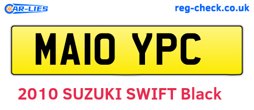 MA10YPC are the vehicle registration plates.