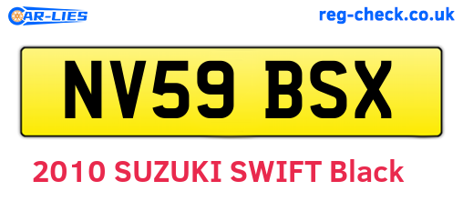 NV59BSX are the vehicle registration plates.