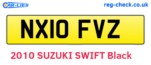 NX10FVZ are the vehicle registration plates.
