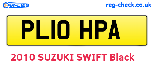 PL10HPA are the vehicle registration plates.