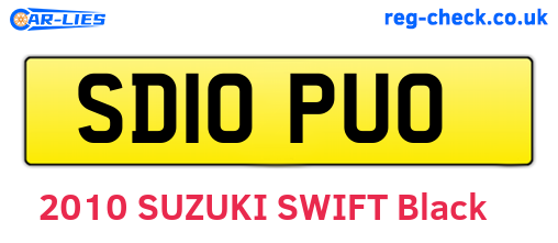SD10PUO are the vehicle registration plates.