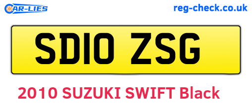 SD10ZSG are the vehicle registration plates.