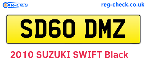 SD60DMZ are the vehicle registration plates.