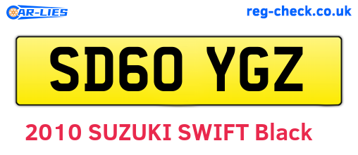 SD60YGZ are the vehicle registration plates.