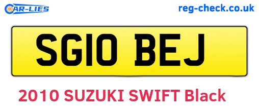 SG10BEJ are the vehicle registration plates.