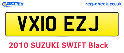 VX10EZJ are the vehicle registration plates.