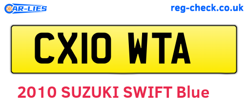 CX10WTA are the vehicle registration plates.
