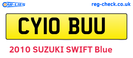 CY10BUU are the vehicle registration plates.