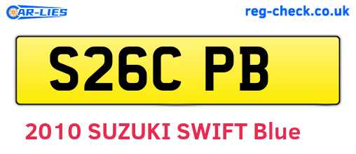 S26CPB are the vehicle registration plates.