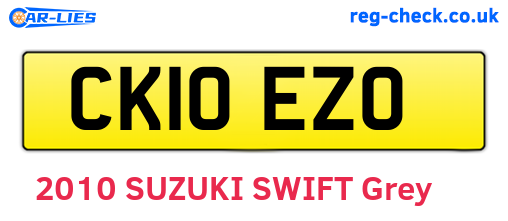 CK10EZO are the vehicle registration plates.