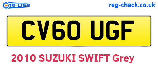 CV60UGF are the vehicle registration plates.