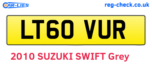 LT60VUR are the vehicle registration plates.
