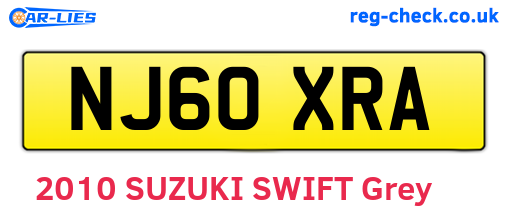 NJ60XRA are the vehicle registration plates.