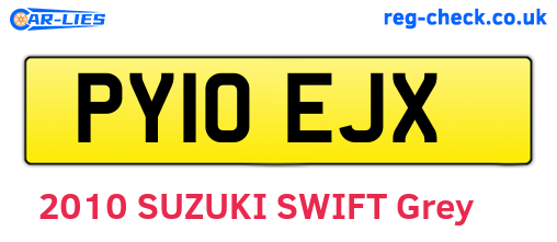 PY10EJX are the vehicle registration plates.