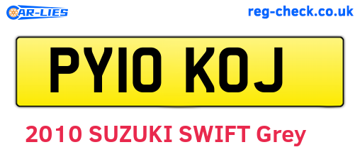 PY10KOJ are the vehicle registration plates.