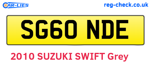 SG60NDE are the vehicle registration plates.