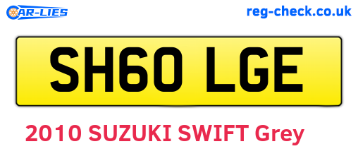 SH60LGE are the vehicle registration plates.