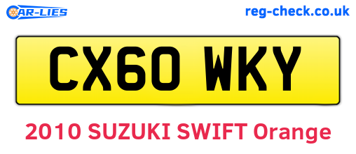 CX60WKY are the vehicle registration plates.