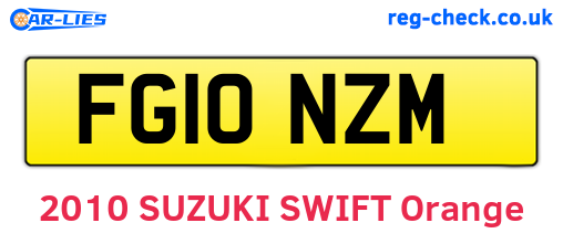 FG10NZM are the vehicle registration plates.