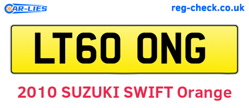 LT60ONG are the vehicle registration plates.