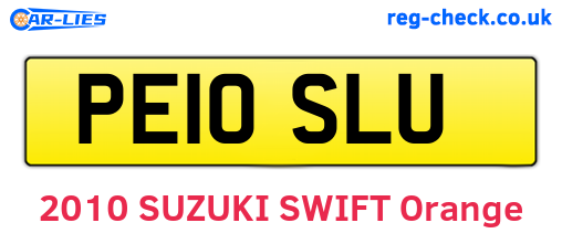 PE10SLU are the vehicle registration plates.