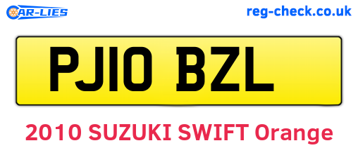 PJ10BZL are the vehicle registration plates.